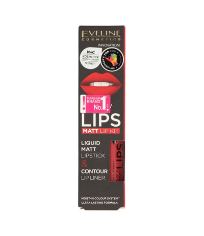Eveline oh! my lips liquid matt lip kit nr. 05 red passion