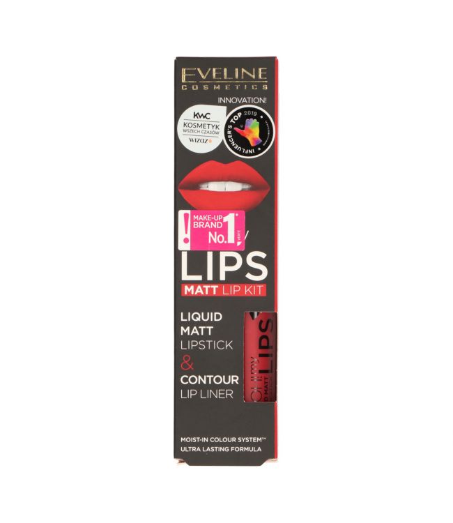 Eveline oh! my lips liquid matt lip kit nr. 05 red passion