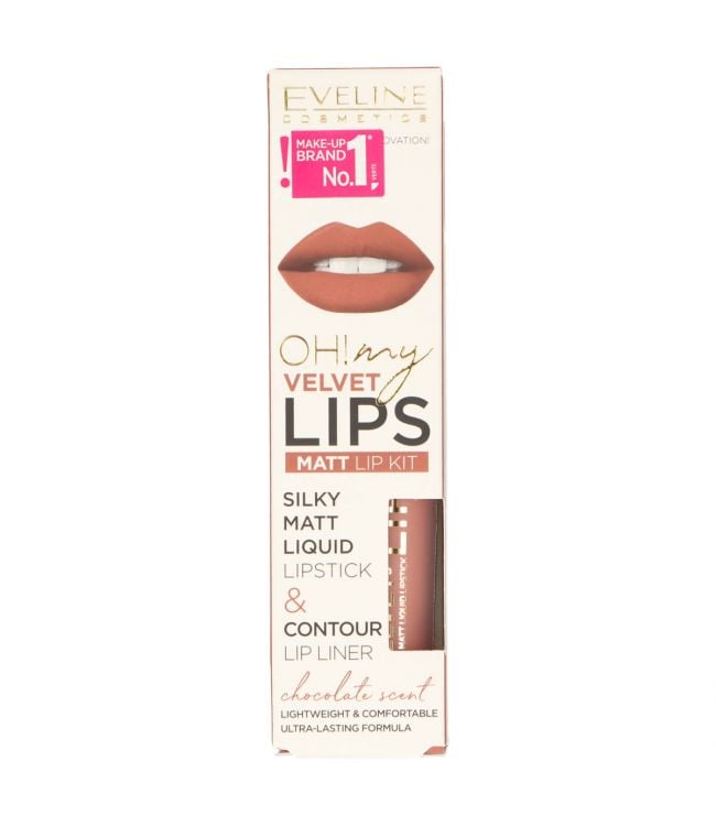 Eveline oh! my lips silky matt liquid lip kit nr. 11 cookie milkshake