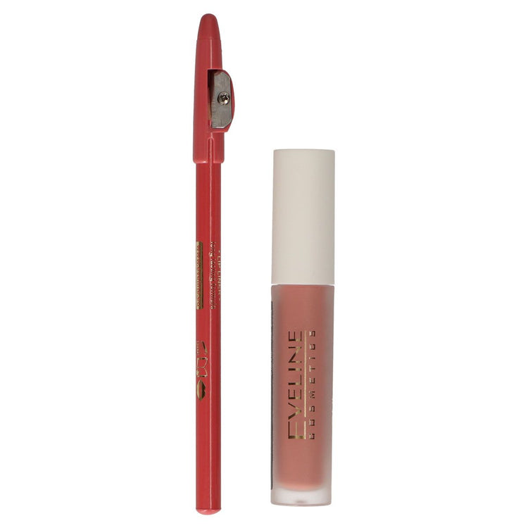 Eveline oh! my lips silky matt liquid lip kit nr. 12 praline eclair
