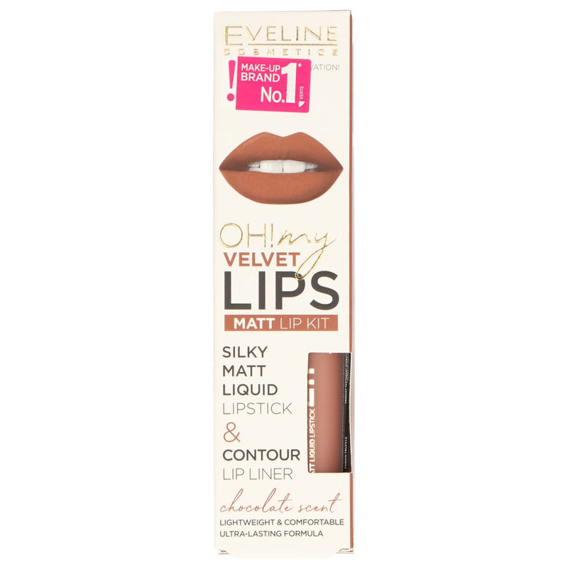 Eveline oh! my lips silky matt liquid lip kit nr. 14 choco truffle