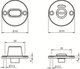 Lips beslag rond rozet | rond | vrij-bezet | geborsteld rvs | deurdikte 40mm en 54mm - 10020954 - afbeelding 2