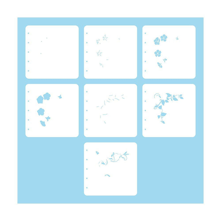Nellie's choice • layered combistencil set flower corner-1 7stuks