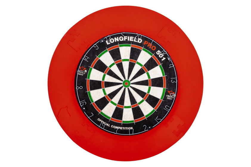 Longfield darts Tournament dartbord met toebehoren rood 8-delig