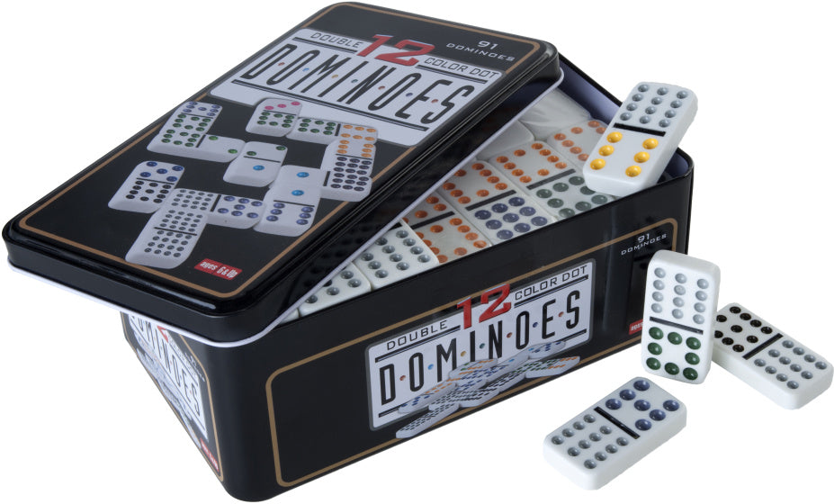 Longfield games Dominospel Dubbel 12 in Blik 91 Stenen
