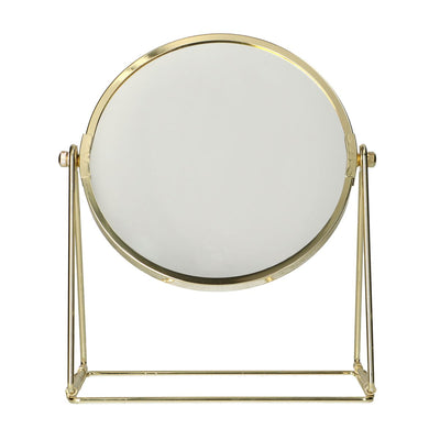 Lsp spiegels spiegel op frame voet goud 22cm 3x vergrotend
