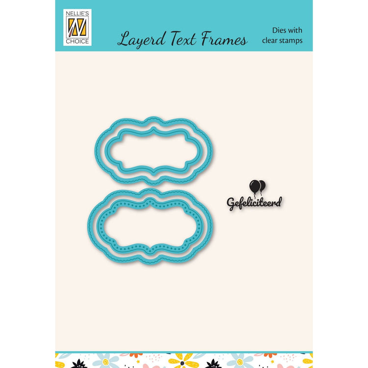 Nellie's choice • cutting die clear stamp tekst gefeliciteerd 5st.