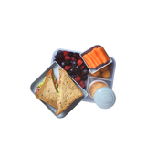 Lunchbox met dressing beker en 2 trays blue - afbeelding 2