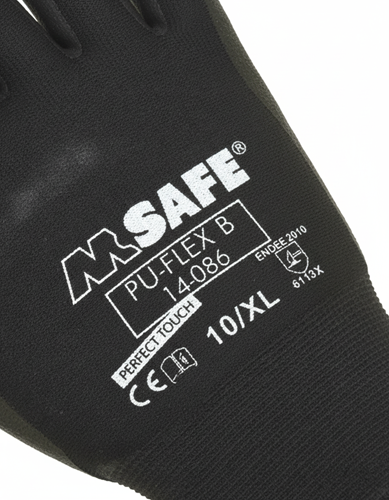 M-safe pu-flex b 14-086 werkhandschoen | zwart | maat xl - 11408610