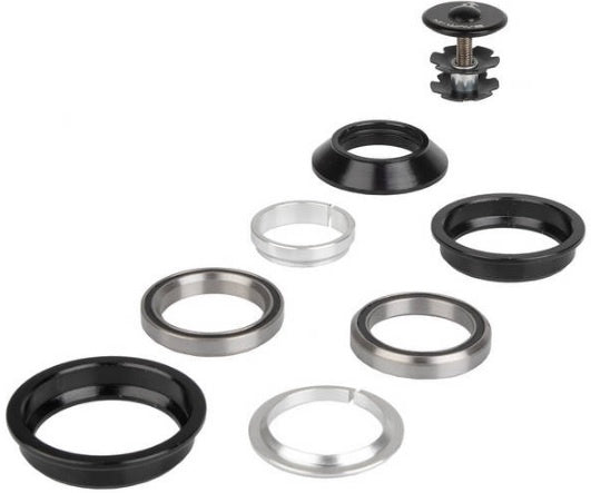 M-Wave Balhoofdstel ZS44 44 C 8-delig zwart zilver