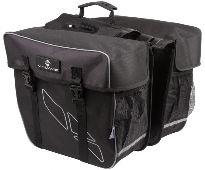 M-wave dubbele fietstas amsterdam 30l zwart grijs