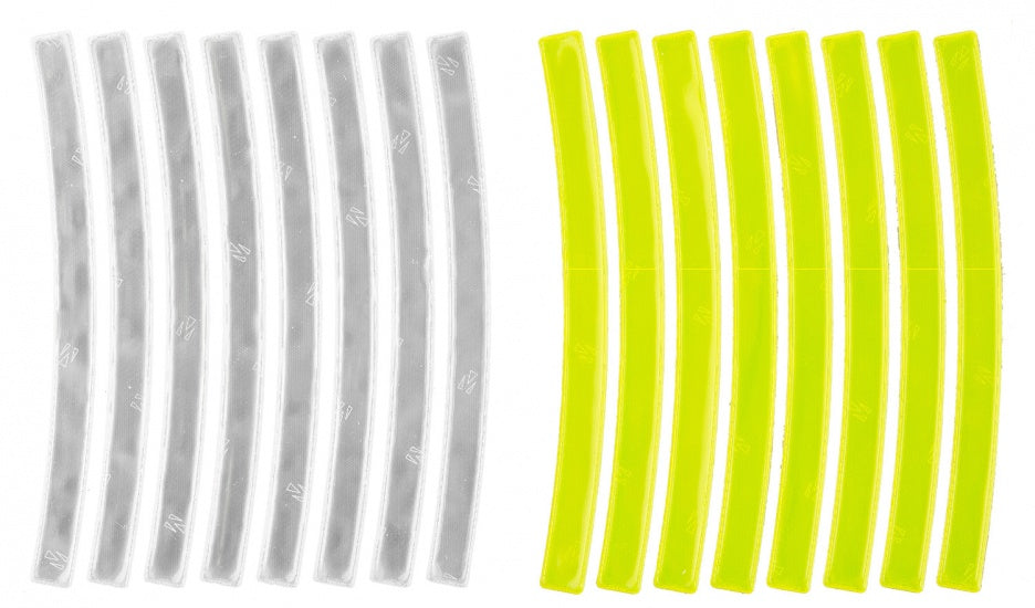 M-Wave Reflecterende Stickers Wit + Geel 16 Stuks