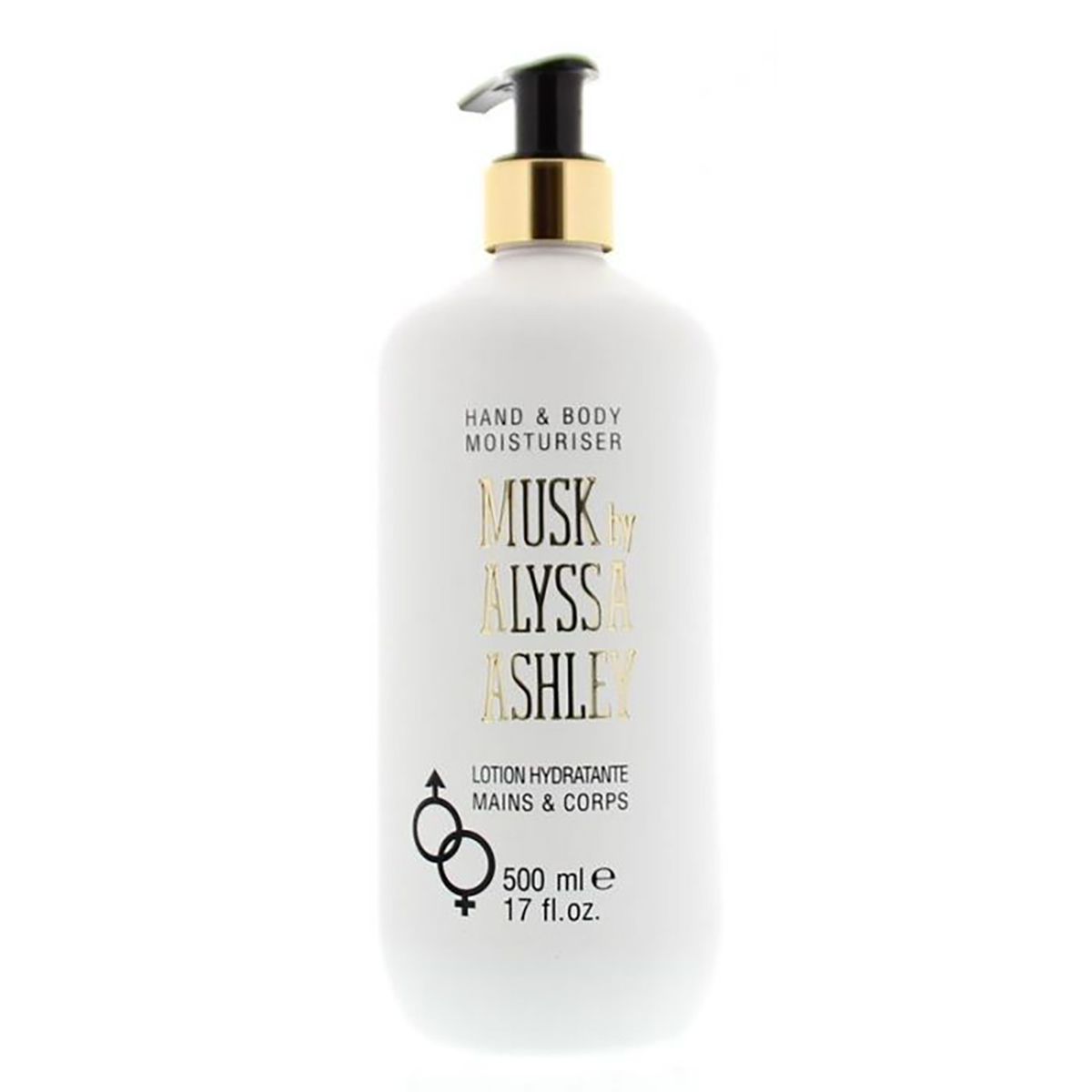 Alyssa ashley bodylotion met pomp musk 500ml unisex