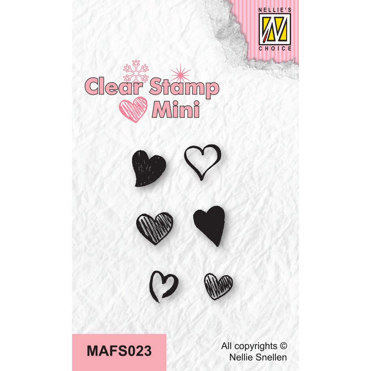 Nellie's choice • mini clear stempels hearts-2