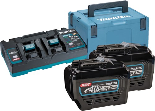 Makita 191y97-1 | xgt startset 40v max in mbox3 (2x 8.0ah bl4080f accu + dc40rb duo snellader) - 191y97-1
