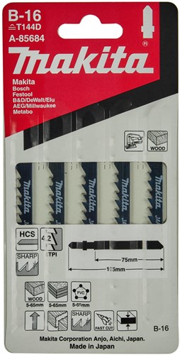 Makita accessoires decoupeerzaagblad b16 - t144d | 5 stuks - a-85684