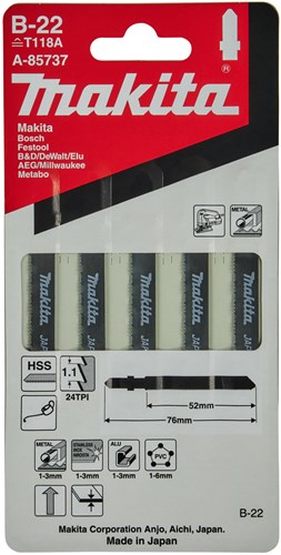 Makita accessoires makita decoupeerzaagblad b22 hout en kunststof