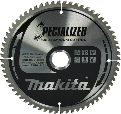 Makita accessoires makita afkortzaagblad voor aluminium | specialized | ø 216mm asgat 30mm 64t - b-33299