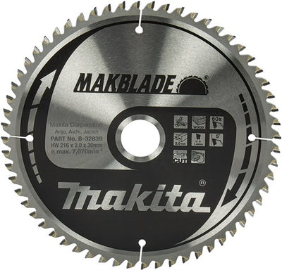 Makita accessoires makita afkortzaagblad voor hout | makblade | ø 216mm asgat 30mm 60t - b-32839
