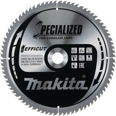 Makita accessoires afkortzaagblad hout efficut 305x30x2,15 80t 10g - b-67315