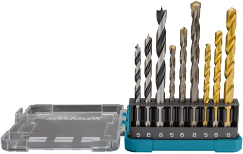Makita accessoires borenset steen hout metaal 9-delig - d-71962