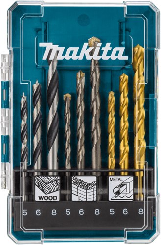 Makita accessoires borenset steen hout metaal 9-delig - d-71962