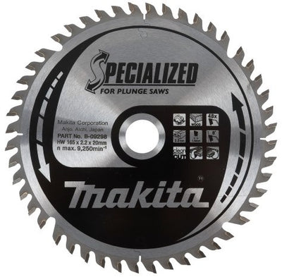 Makita accessoires cirkelzaagblad hout 165x20x2,2 48t 8g - b-33015