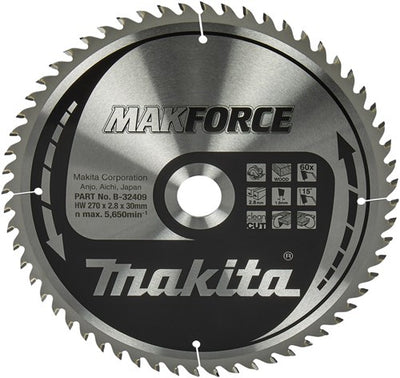 Makita accessoires cirkelzaagblad hout 270x30x2,8 60t 15g - b-32409