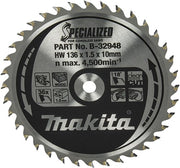 Makita accessoires cirkelzaagblad hout specialized 136x10x1,5 36t 18g - b-32948 - afbeelding 1