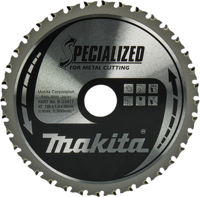 Makita accessoires makita b-33417 cirkelzaagblad staal | specialized | 185 x 30 mm | 36-tands