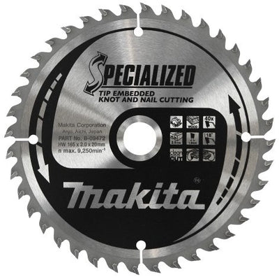 Makita accessoires makita b-09519 cirkelzaagblad hout (noest spijker) | embedded tip | 235 x 30 mm | 48-tands