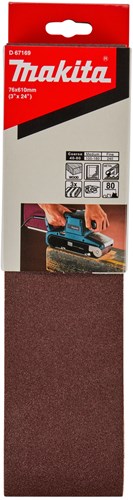 Makita accessoires d-67169 | schuurband | red k80 | 76x610 | 3 stuks - d-67169 - afbeelding 2