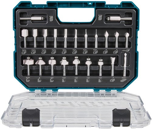 Makita accessoires d-74778 | frezenset | 8mm | 22-delig | in kunststof koffer - d-74778