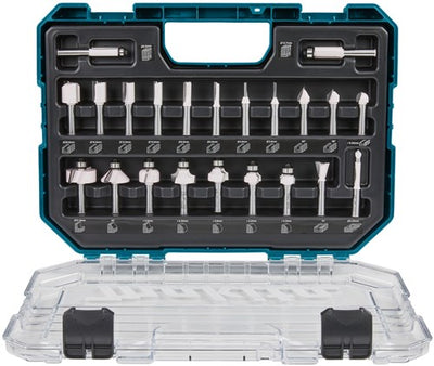 Makita accessoires d-74778 | frezenset | 8mm | 22-delig | in kunststof koffer - d-74778