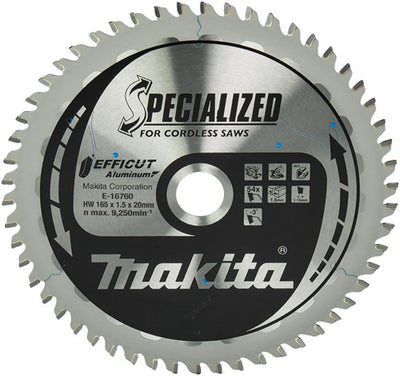 Makita accessoires e-16760 | afkort- en cirkelzaagblad | aluminium | efficut | 165x20mm | 54t - e-16760