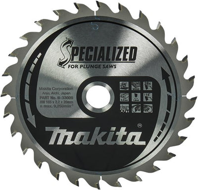 Makita accessoires makita invalcirkelzaagblad voor hout | specialized | ø 165mm asgat 20mm 28t - b-33009
