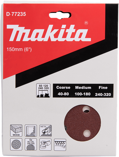 Makita accessoires schuurschijf 150mm red velcro - d-77235 d-77235