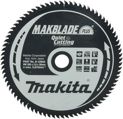 Makita accessoires tafelzaagblad hout - makblade-plus 260x30x2,8 80t 15g - b-32655