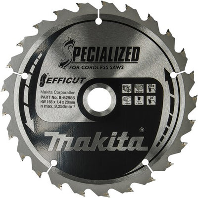 Makita accessoires twin-pack cirkelzaagblad hout | efficut 165x20x1,4 25t 23g - b-62985-2