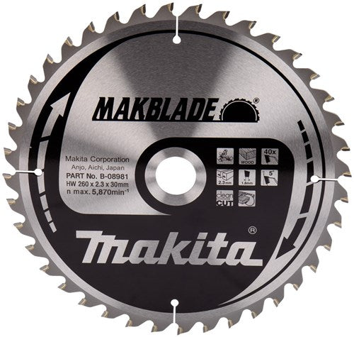 Makita accessoires zaagb. 260x30 40t - b-08981 - b-32770
