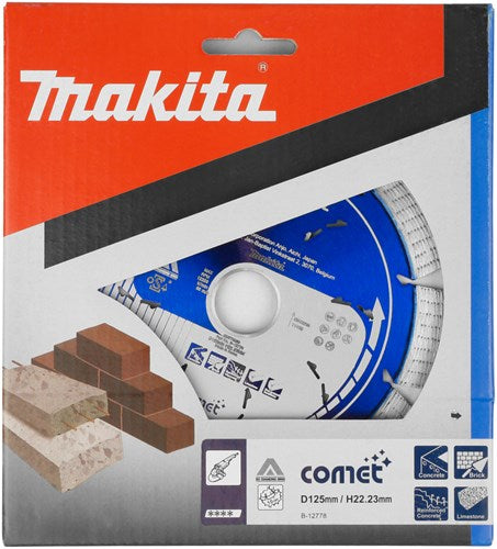 Makita accessoires makita diamantdoorslijpschijf comet 125 x 22.23 x 10 mm - comet