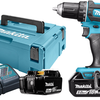Makita ddf482rtj 18v boor- schroefmachine 5,0 ah accu (2 st), snellader, mbox - ddf482rtj