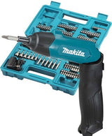 Makita df001dw 3,6v schroevendraaier met ingebouwde 1,5 ah li-ion accu, lader, koffer, 81-delige acc. set - df001dw - afbeelding 1