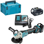 Makita dga519rtj accu haakse slijper 125mm x-lock 18v 5.0ah accu´s - afbeelding 1
