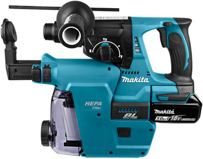 Makita dhr242rtjw 18v accu combi boorhamer | sds-plus | met stofafzuiging | li-ion 5.0ah - dhr242rtjw