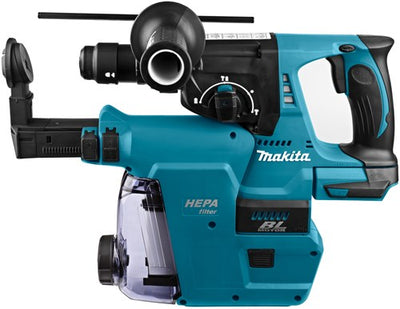 Makita dhr243zjw 18 volt combihamer | sds-plus | met verwisselbare boorkop met stofafzuiging | zonder accu's en lader in m-box - dhr243zjw