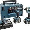 Makita dlx2131jx 18v accu klopboormachine dhp482 + slagschroevendraaier dtd152 combiset (2x 3.0ah accu) in mbox