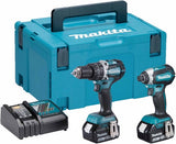 Makita dlx2180tj - dhp484 accuklopboormachine + dtd153 accu slagschroevendraaier 18v 5,0ah li-ion - afbeelding 1