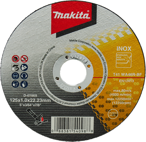 Makita accessoires makita doorslijpschijf 125x1,0mm rvs - d-65969-50