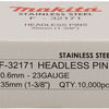 Makita accessoires pin vk 35mm rvs - f-32171